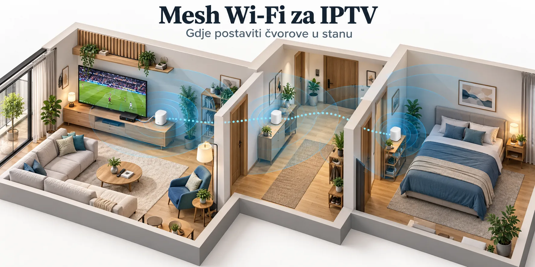 mesh wifi za iptv — Mesh Wi-Fi za IPTV: gdje postaviti čvorove u stanu